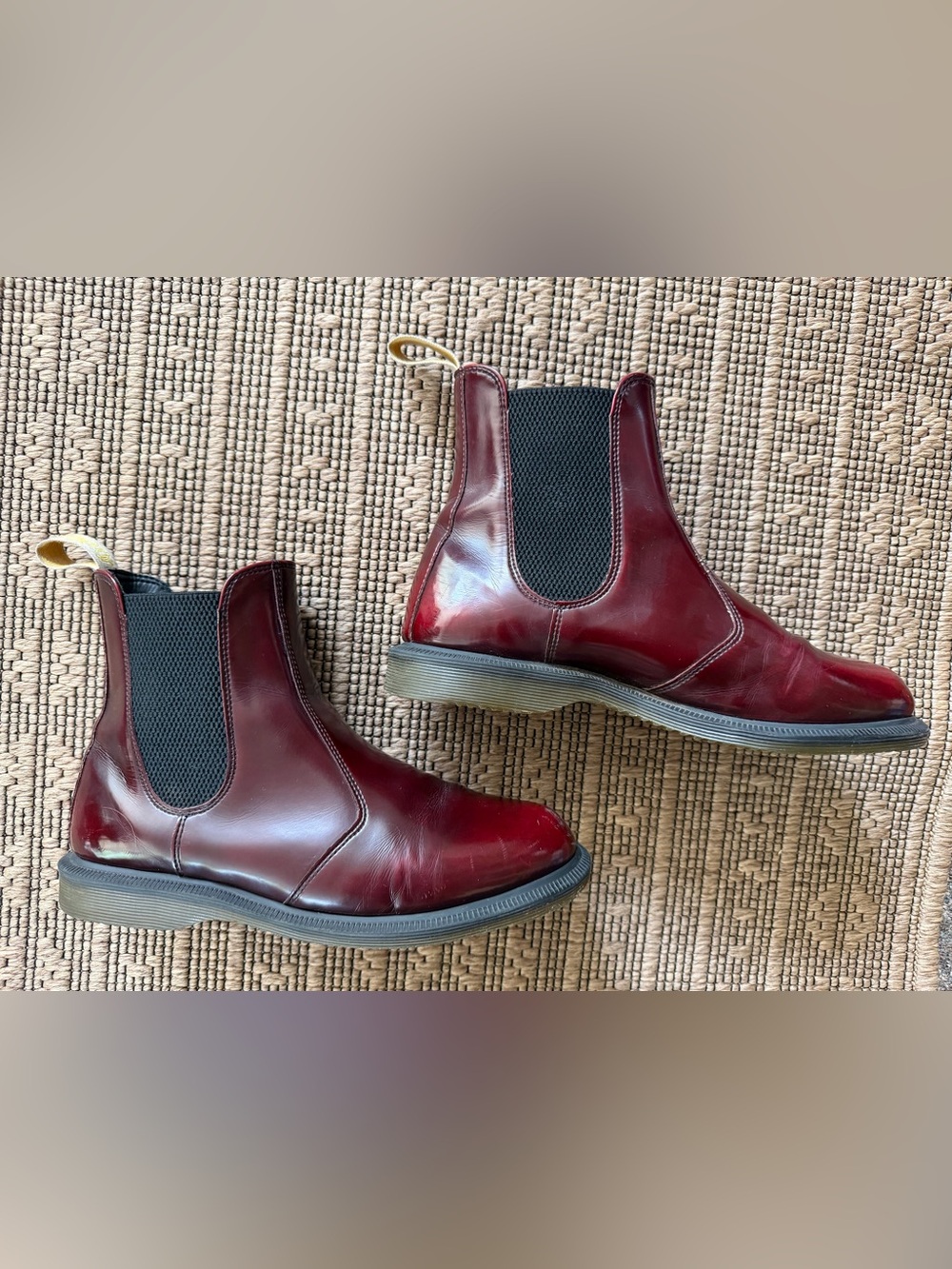 Dr. Martens Vegan Flora 2976 Chelsea Boots – Cherry Red/Oxblood - Women's Size 8